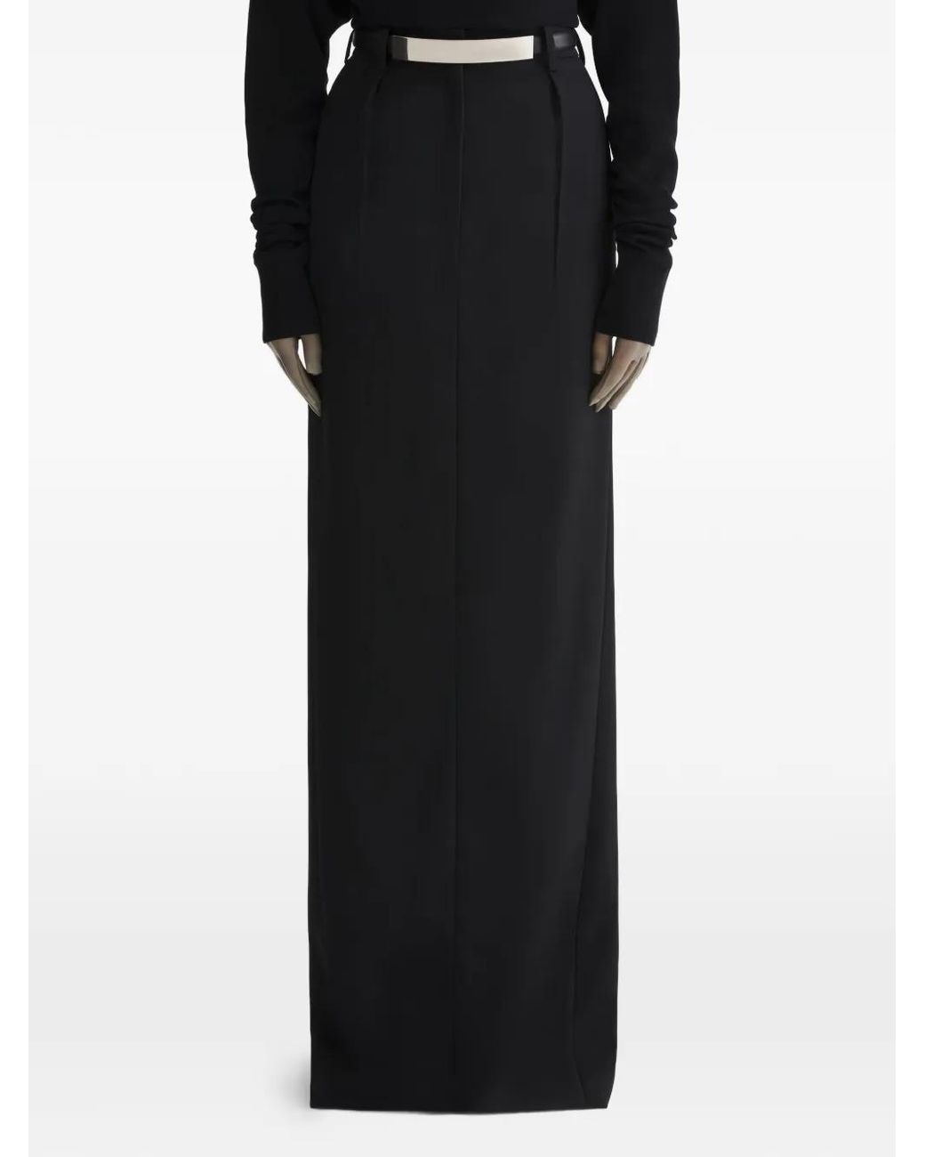 Mugler Black Split Long Skirt
