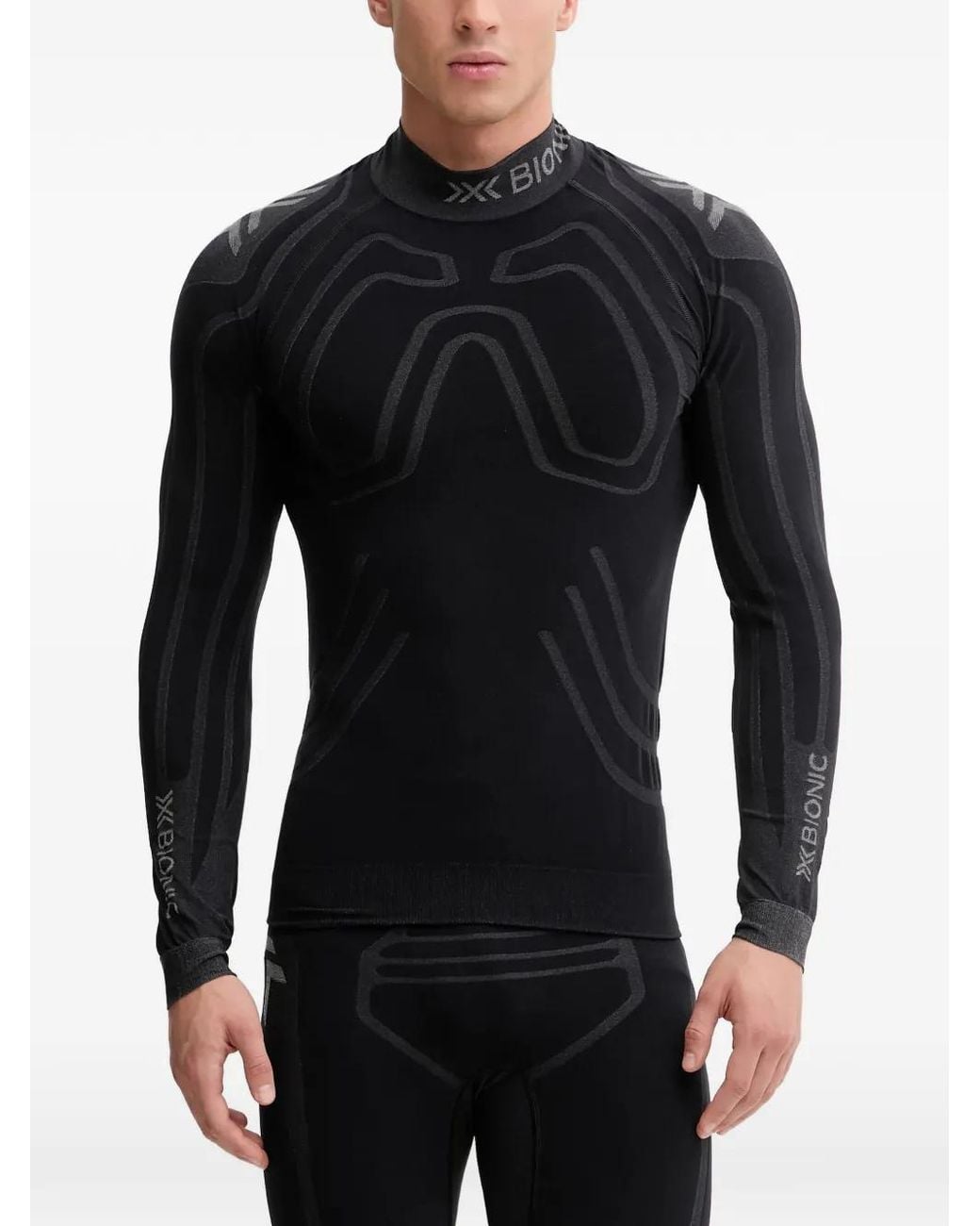 X Bionic Black Heatloop Ls High-Neck Sweater for men
