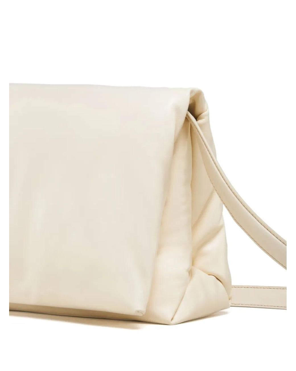Marni Natural Prisma Bag In Ivory Leather