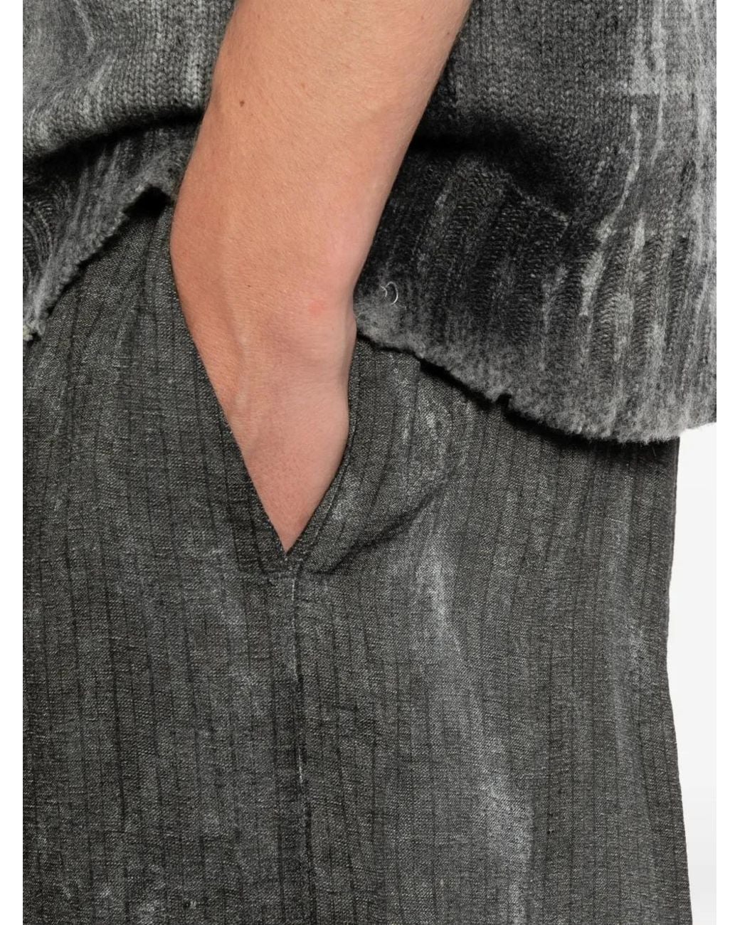 Rundholz Gray Striped Trousers for men
