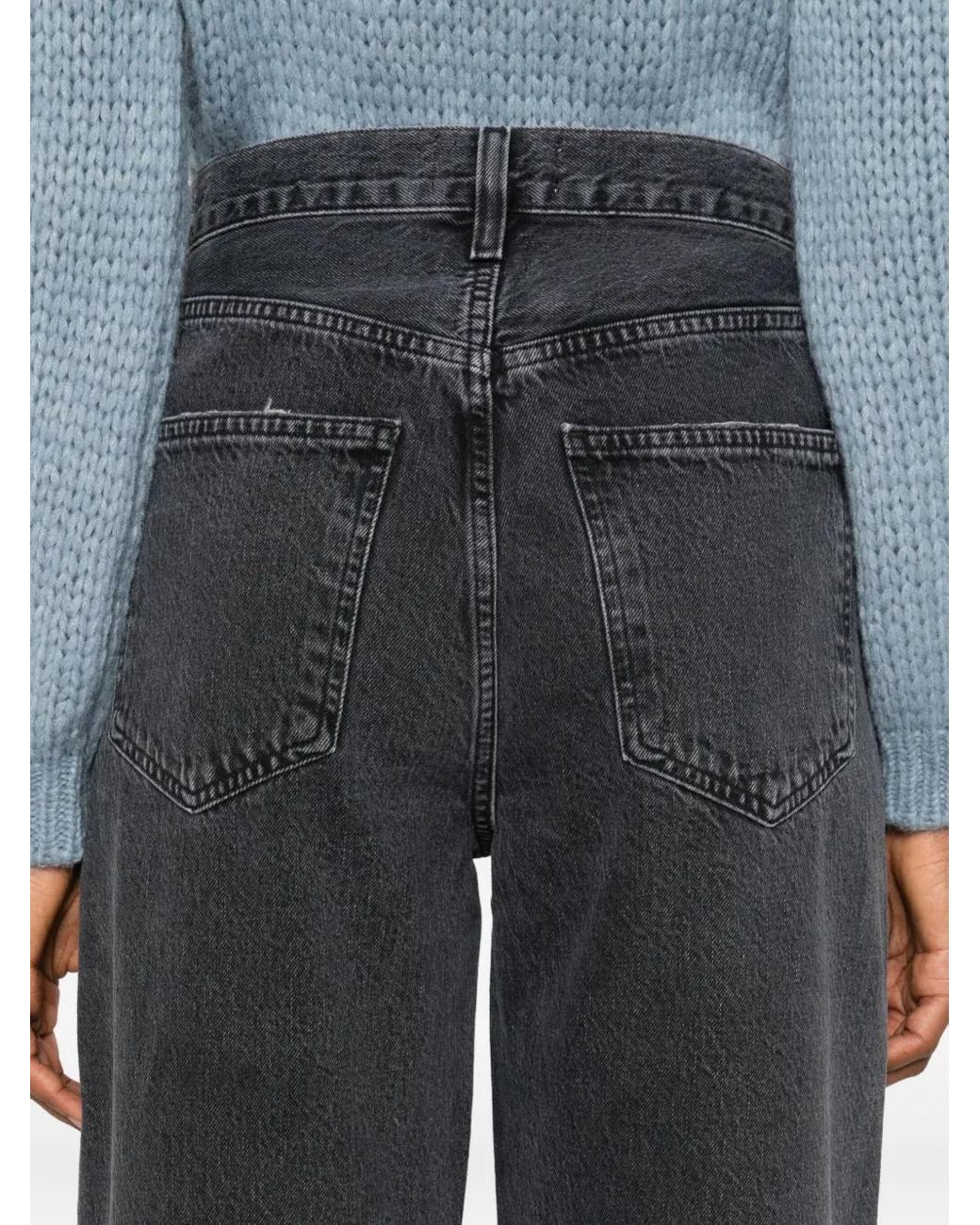 Agolde Gray Wide-Leg Jeans
