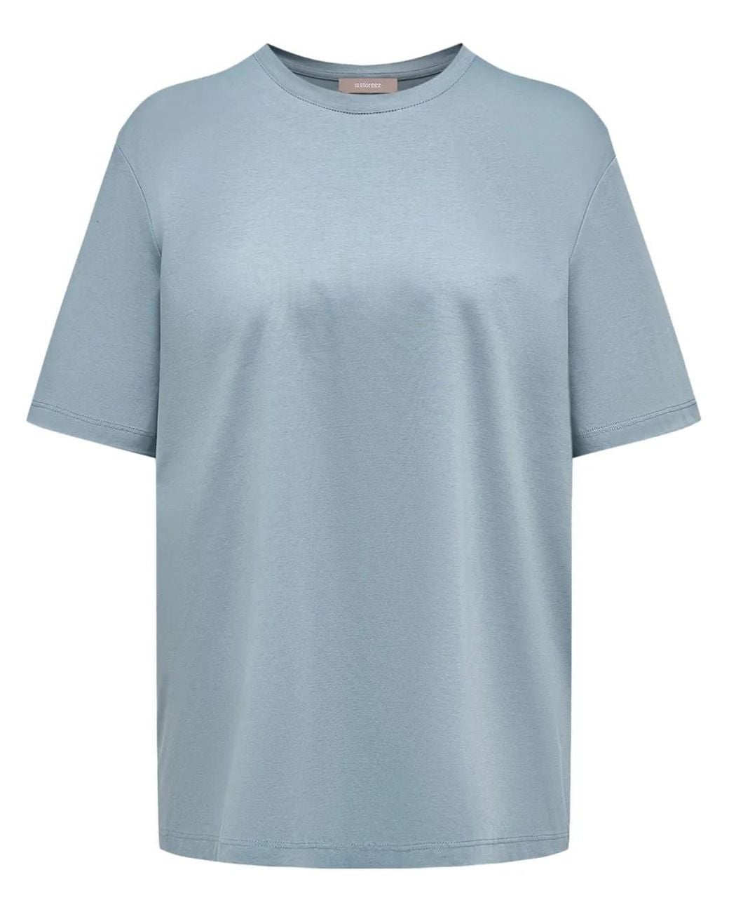 12 STOREEZ Blue Round-Neck Cotton T-Shirt