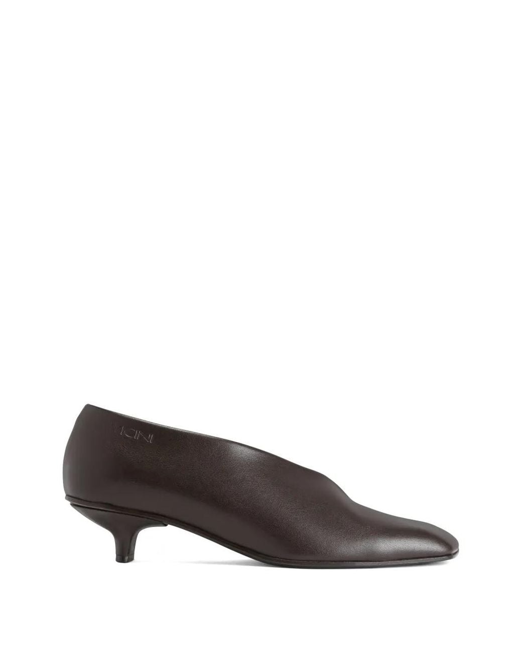 Vicini Brown Asymmetrical-Cutout Square Pumps