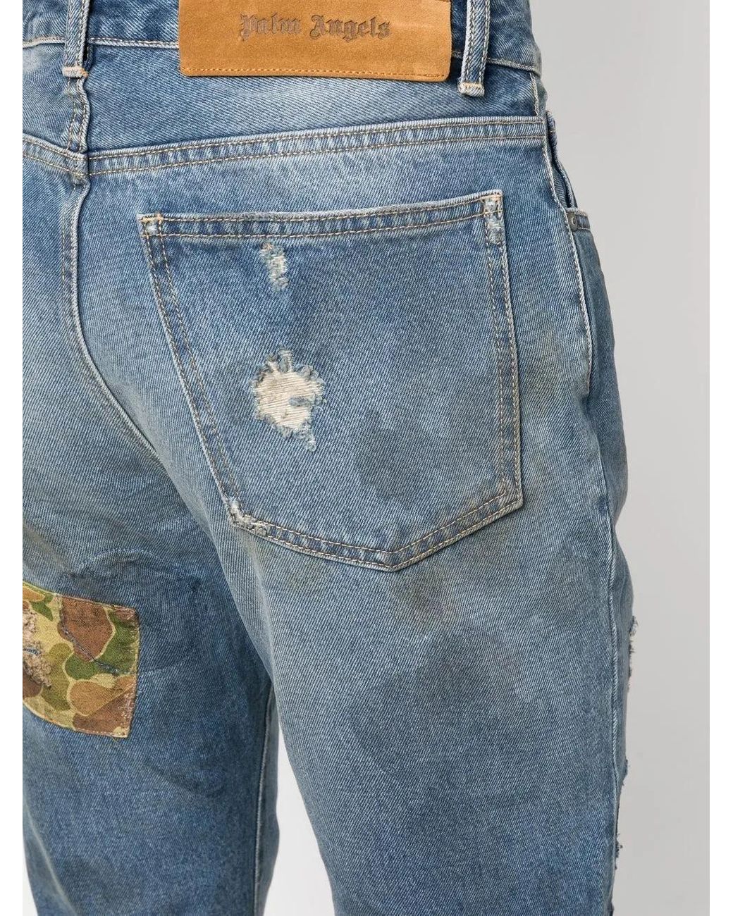 Palm Angels Blue Denim Cotton Jeans for men