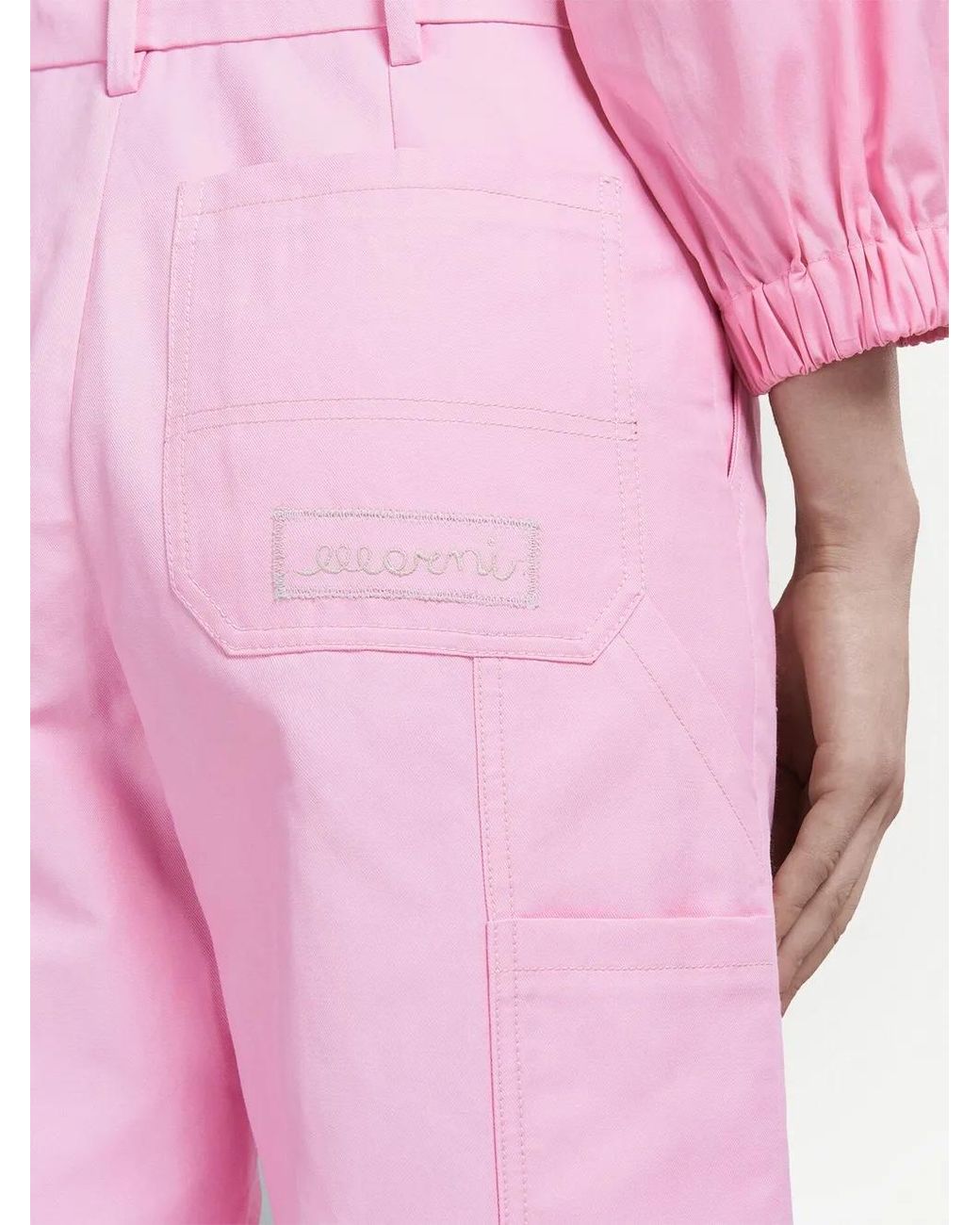 Marni Pink Pants With Embroidered Logo