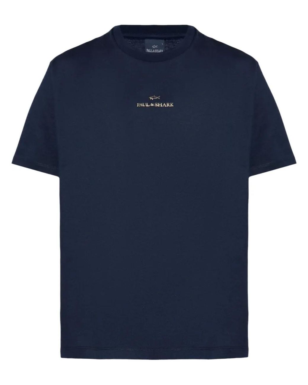 Paul & Shark Blue Classic Crew Neck Cotton T-Shirt for men