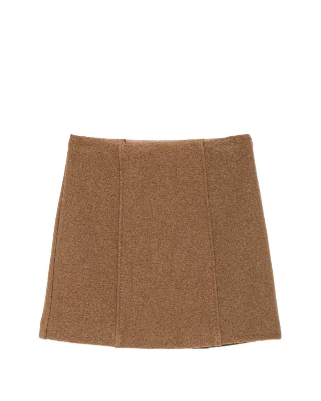 iBlues Brown Seam-Detail Mini Skirt