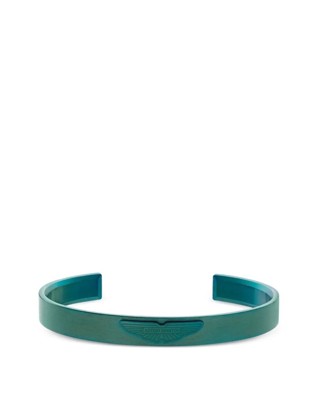 Aston Martin Green Logo-Engraved Brushed Bangle for men