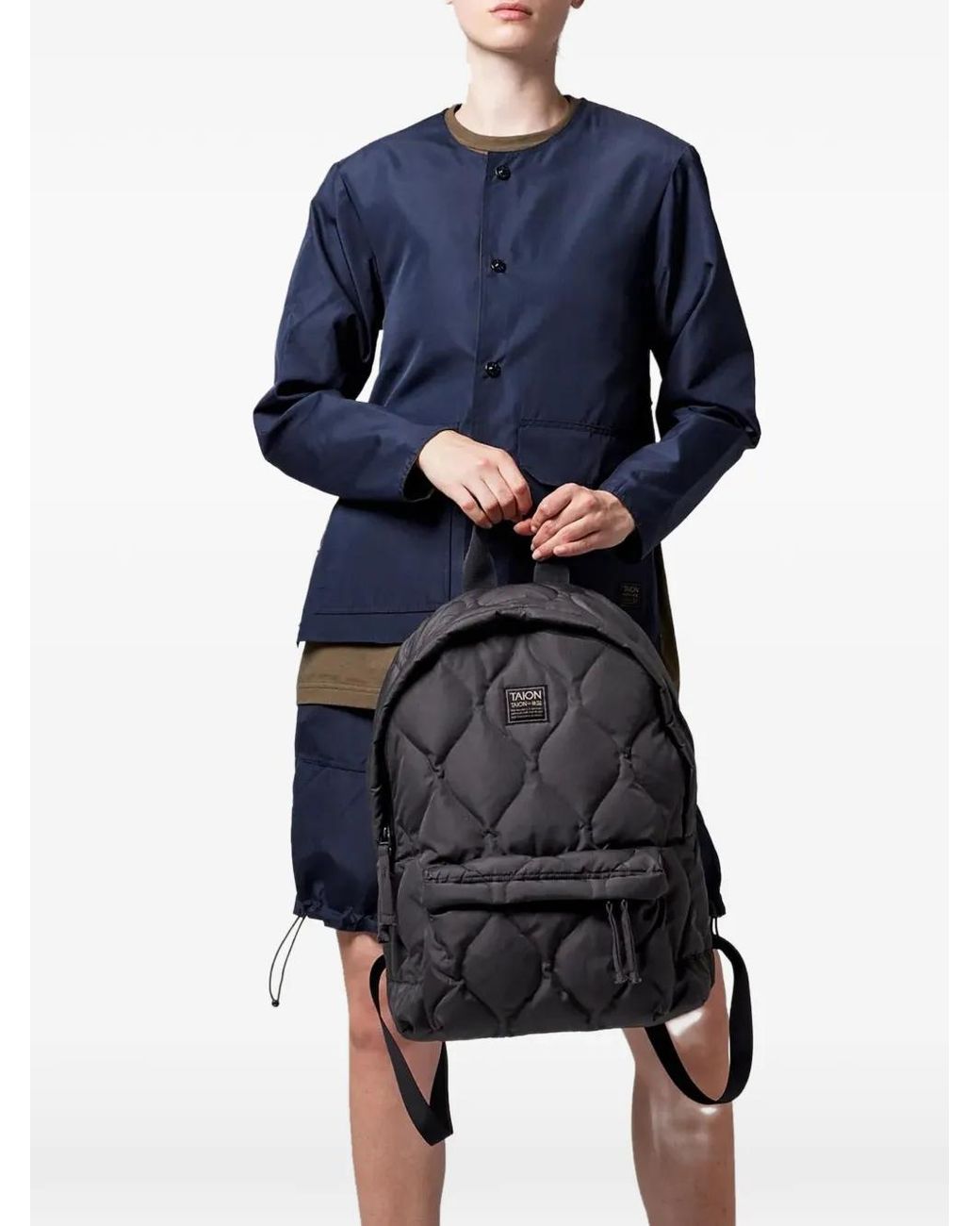 Taion Black Quilted Ripstop Backpack