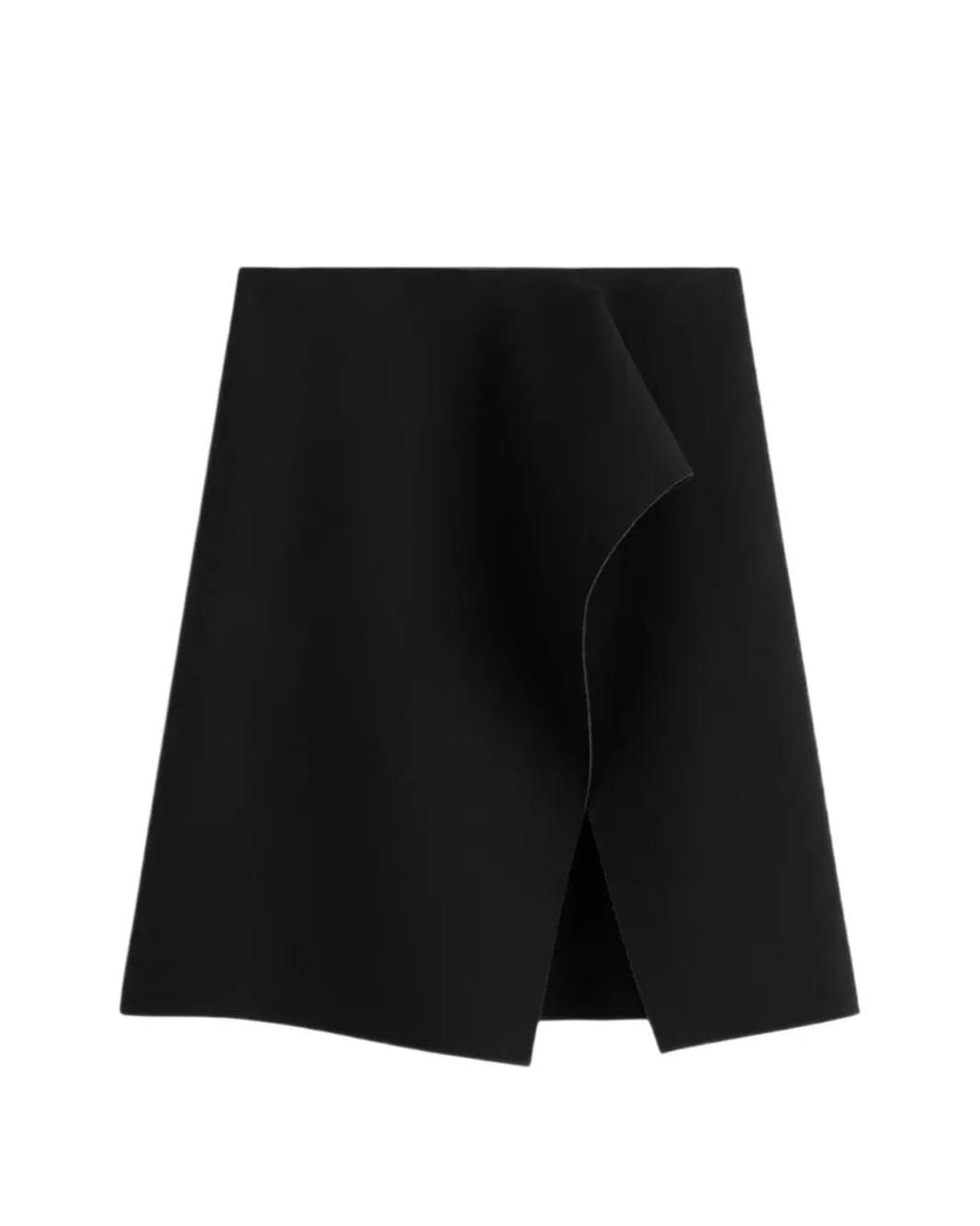 Totême Black Slit Scuba Skirt
