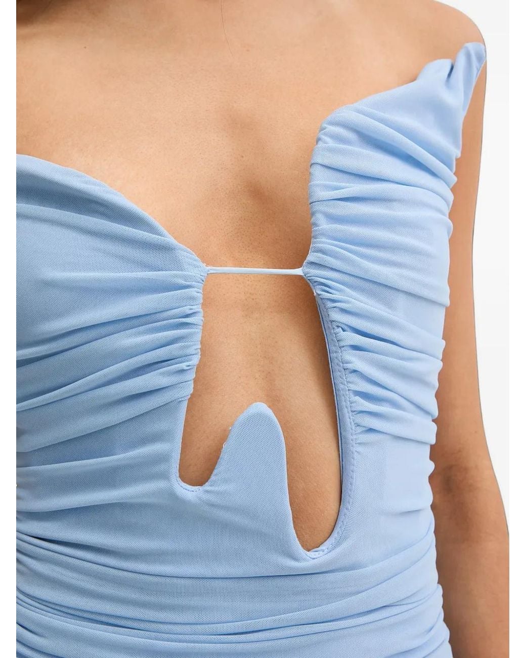 Bardot Blue Julane Ruched Cut-Out Midi Dress