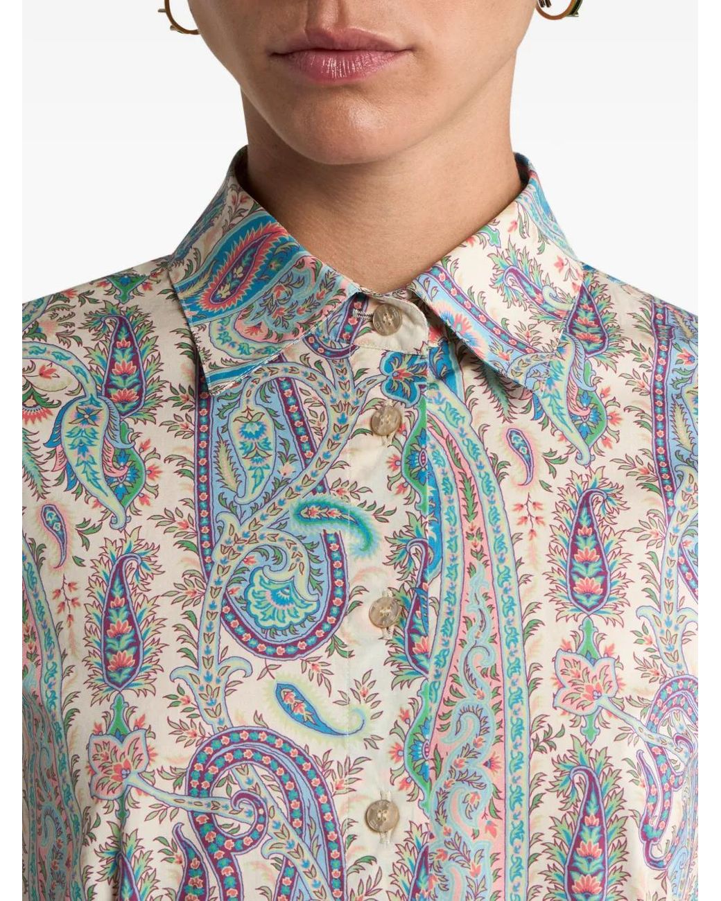 Etro Blue Cotton Elastane Shirt