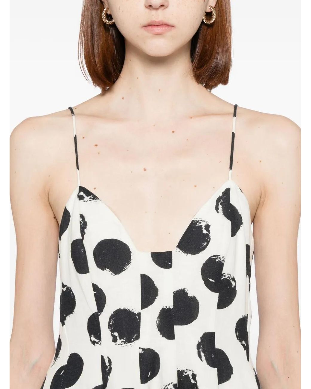 Bambah White Polka-Dot Mini Dress
