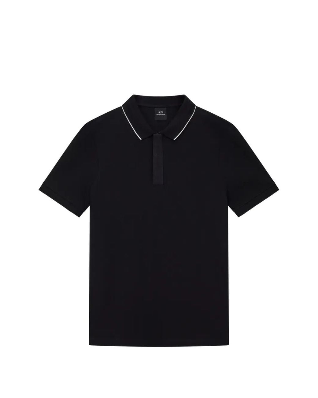 ARMANI EXCHANGE Black Short-Sleeve Polo Shirt for men