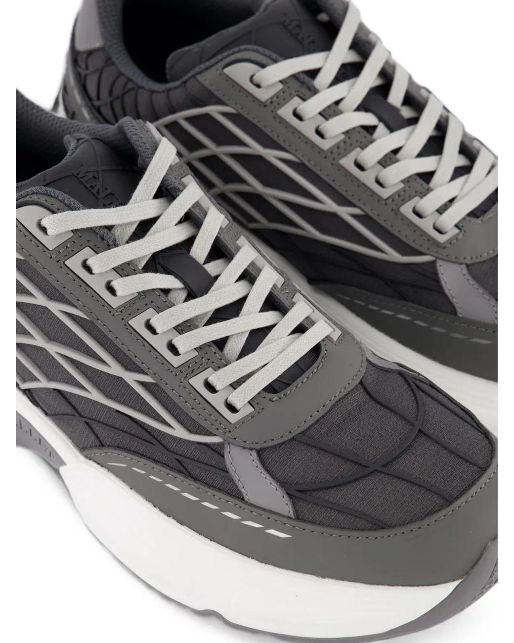 Mallet White Neptune Mesh-Panels Low-Top Sneakers for men