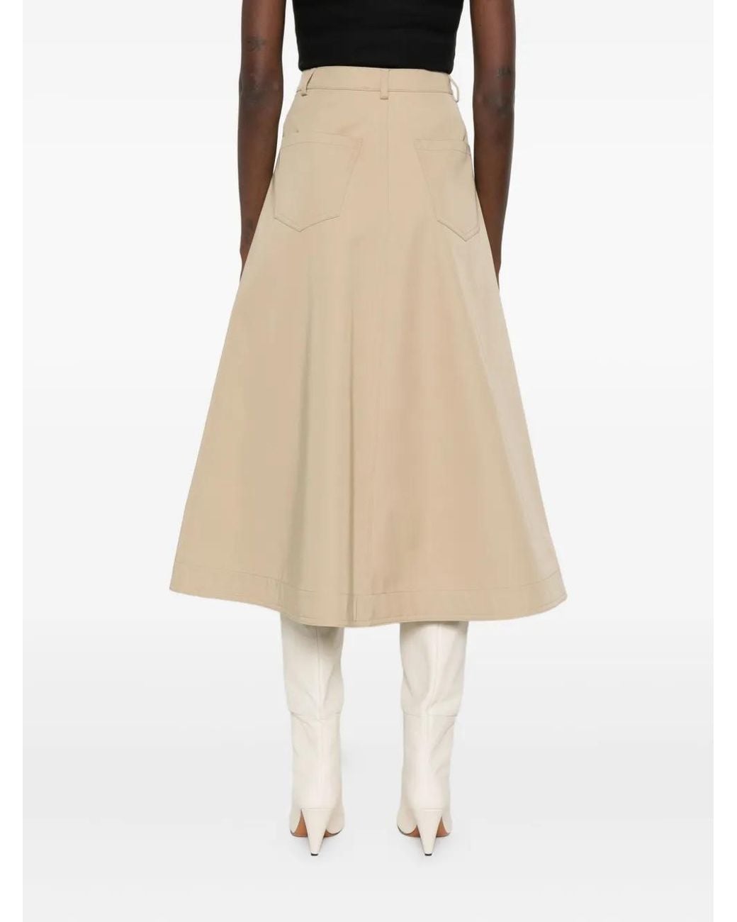 Nanushka Natural Drape-Front Skirt