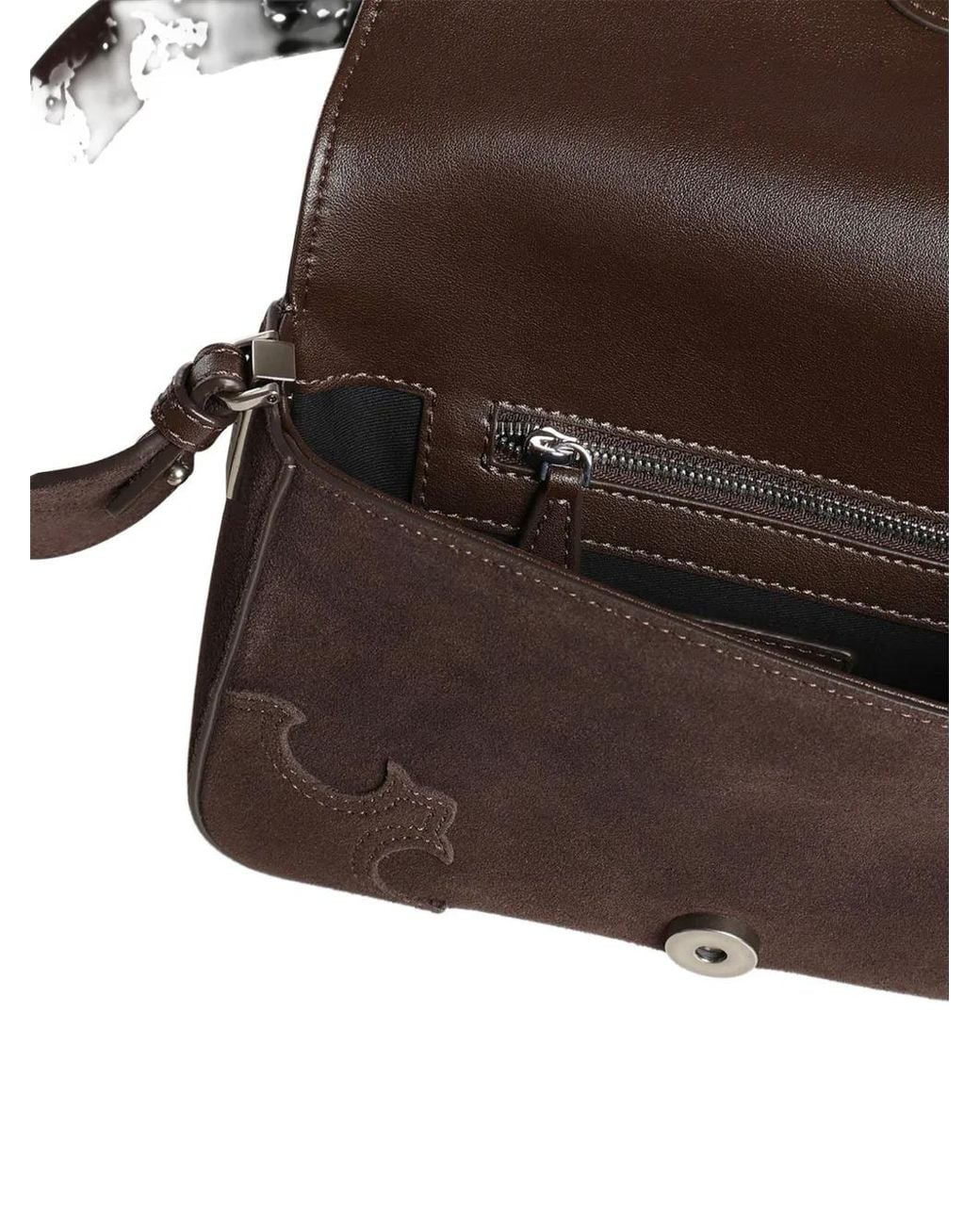 Pinko White Small Suede Shoulder Bag