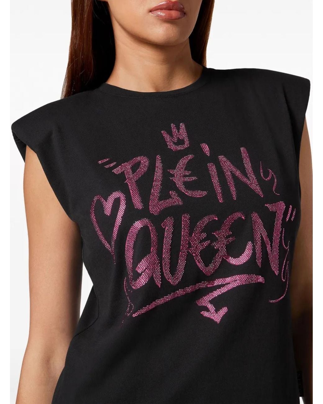 Philipp Plein Black Pure Crystals-Embellished Sleeveless T-Shirt