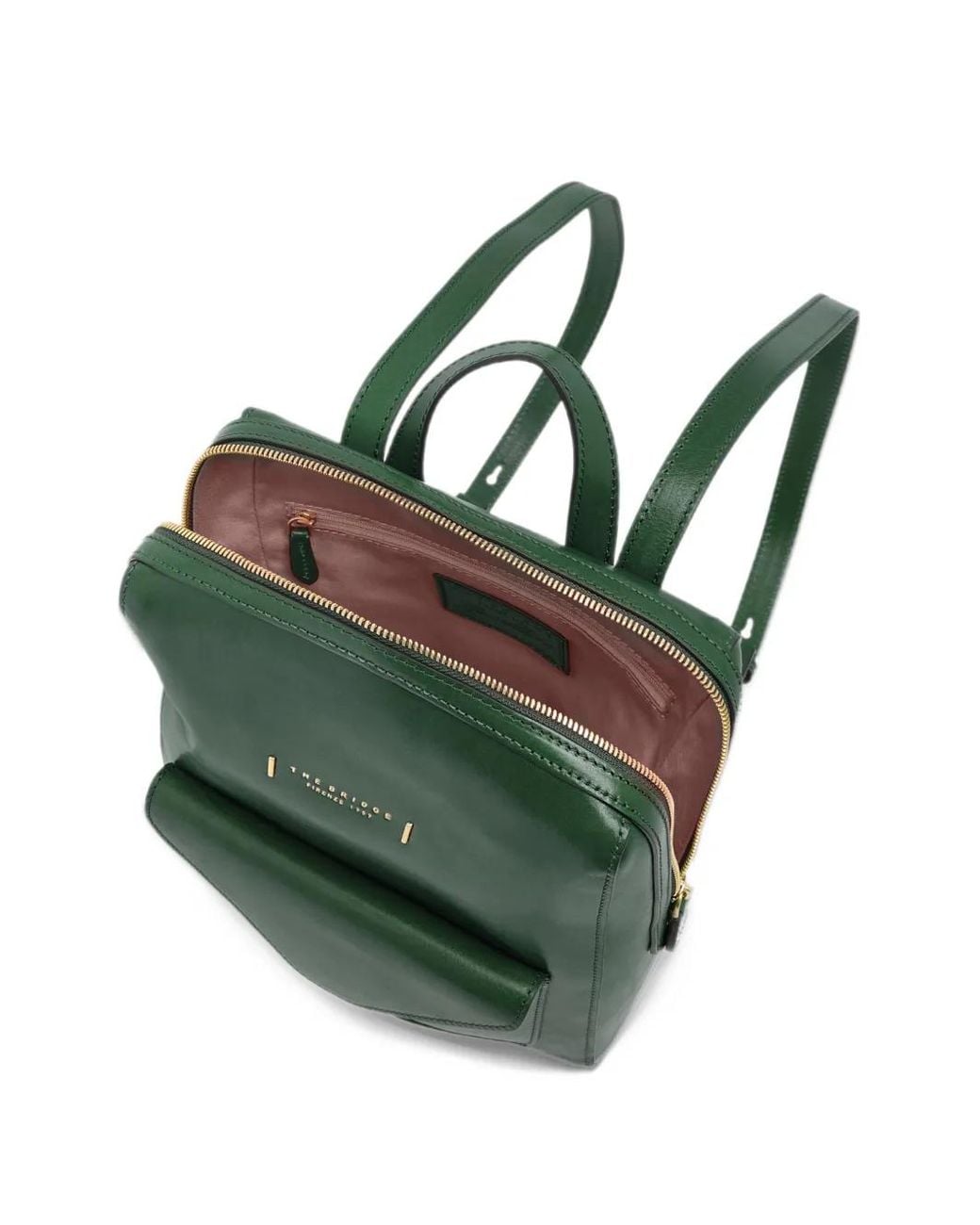 The Bridge Envelope-Pocket Leather Backpack in Green | Lyst