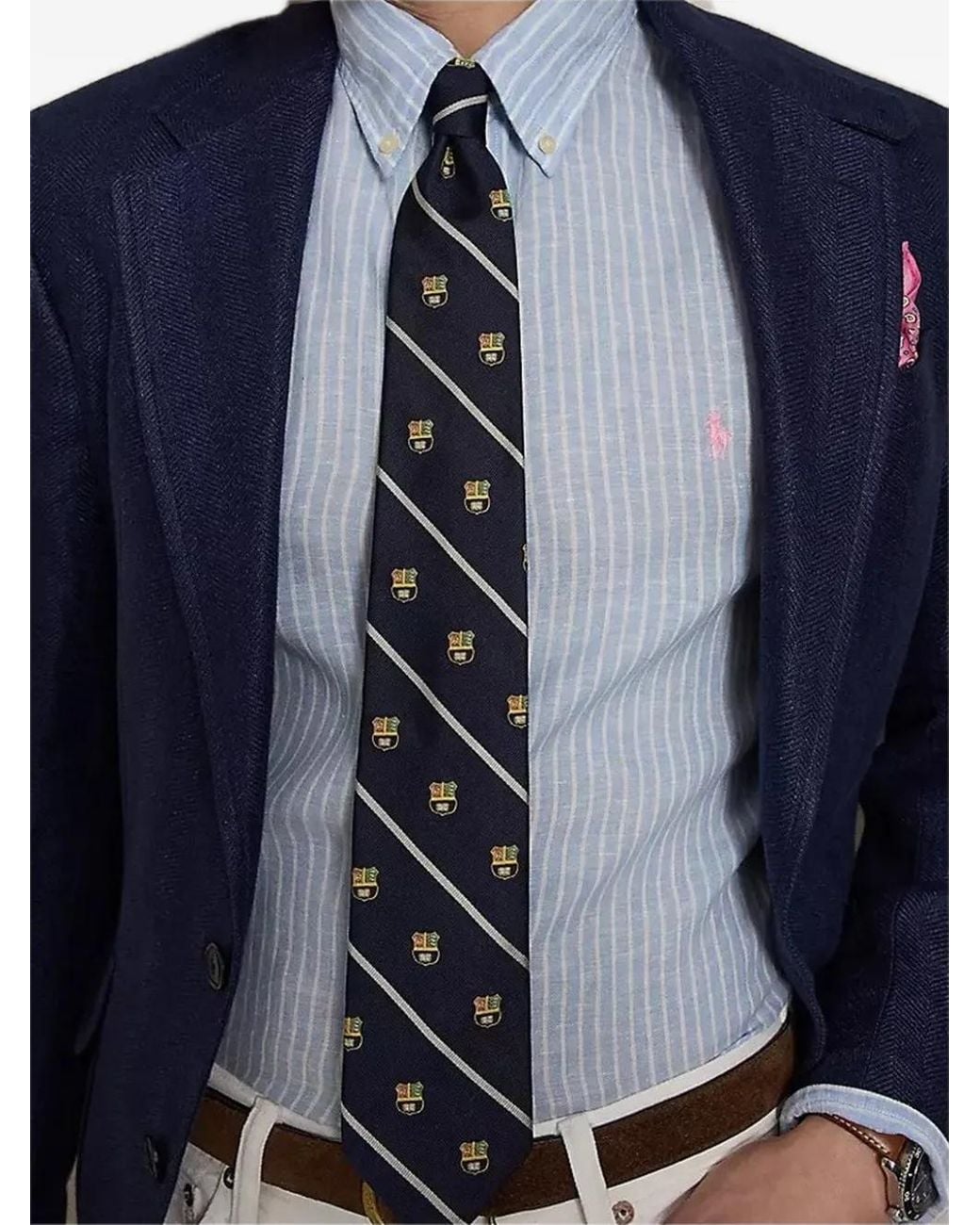 Polo Ralph Lauren Blue Long Sleeves Sport Stripes Shirt for men