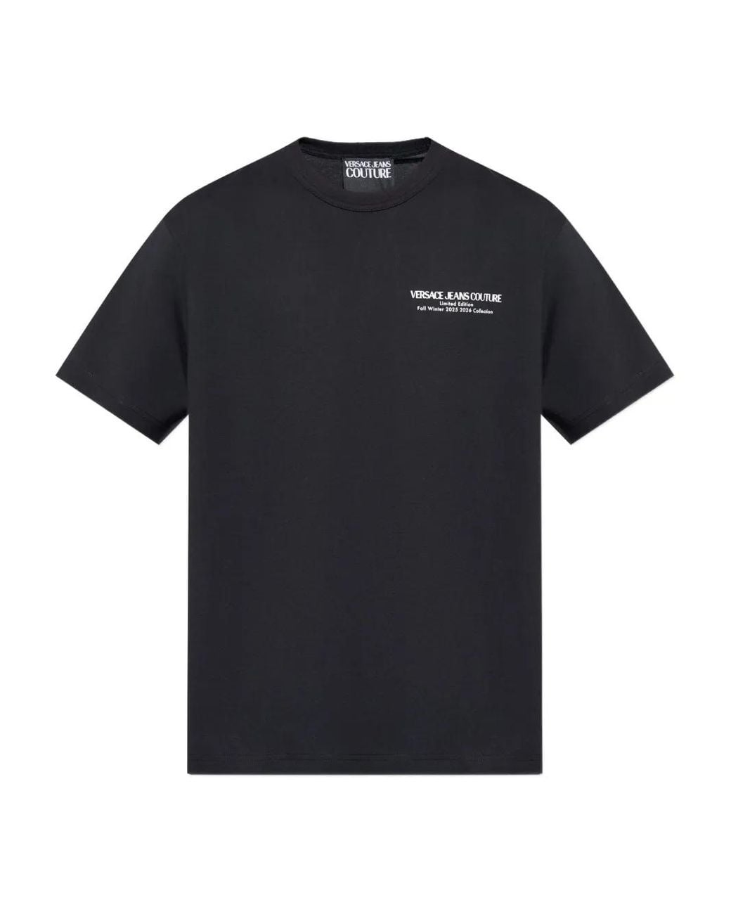 Versace Jeans Couture Black Logo-Print T-Shirt for men