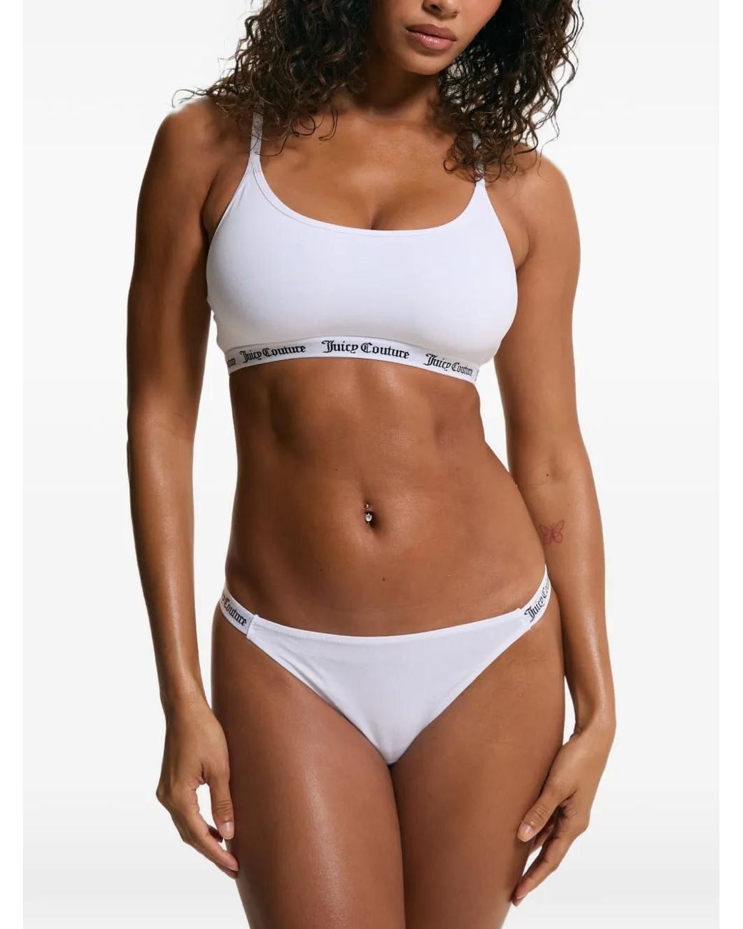 Juicy Couture Brown Logo-Tape Scoop-Neck Bras (Set Of Three)