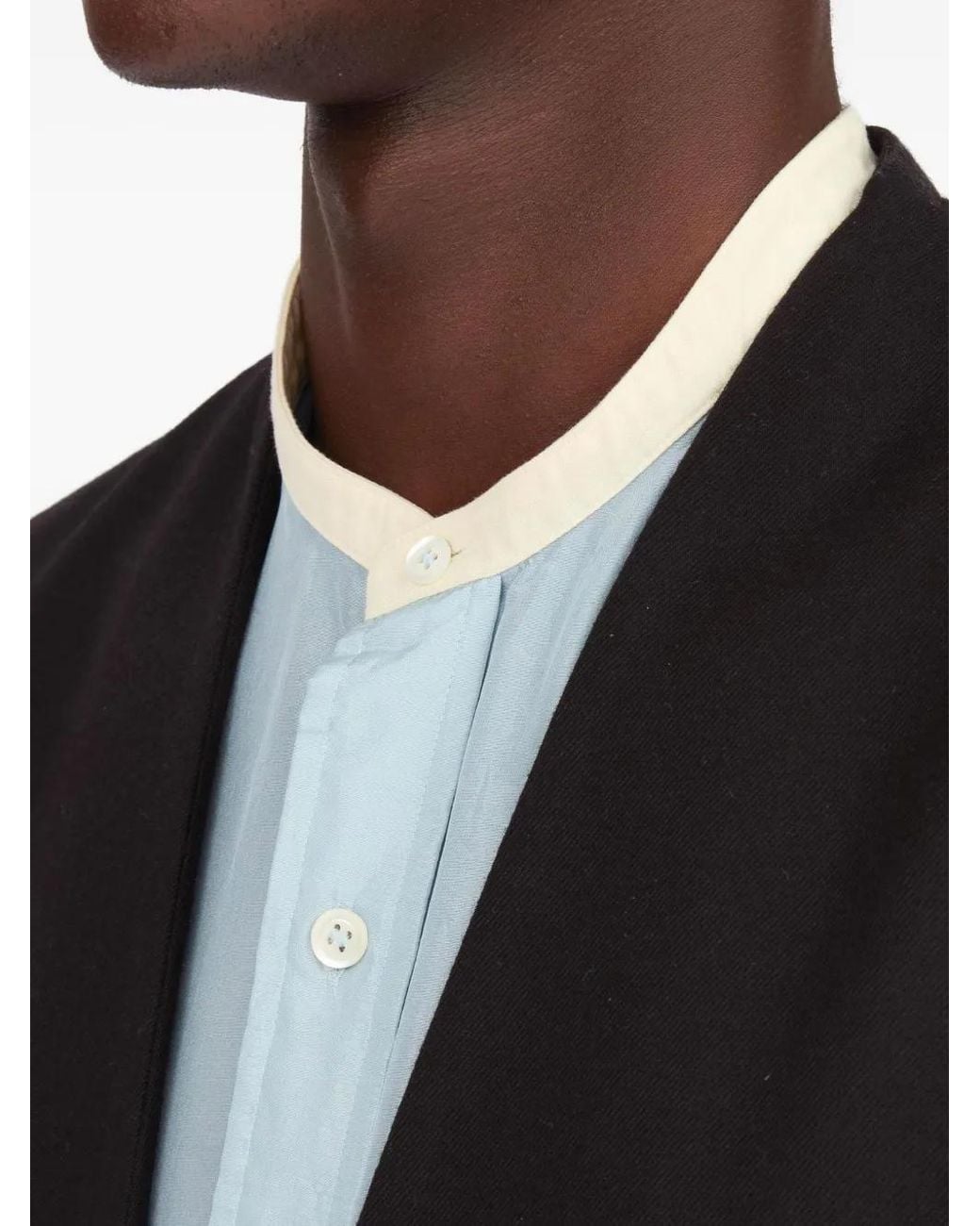 Maison Margiela Black Collarless Blazer for men