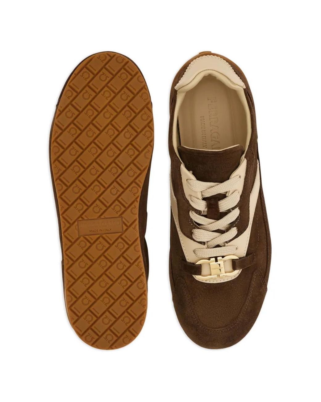 Ferragamo Brown Gancini Ornament Sneaker .5