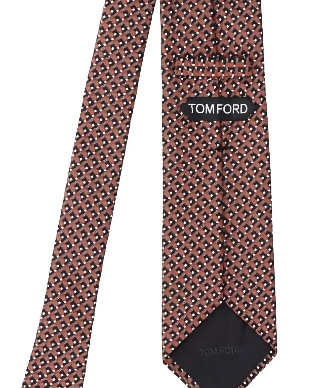 Tom Ford Brown Geometric-Pattern Tie for men