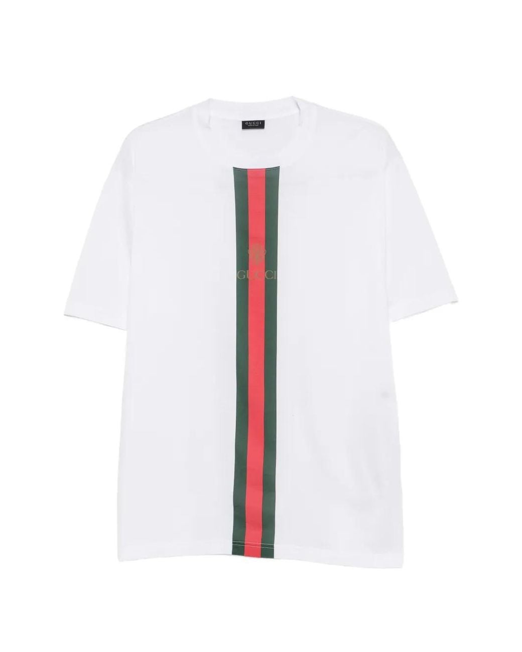 Gucci White Cotton Jersey T-Shirt With Print for men