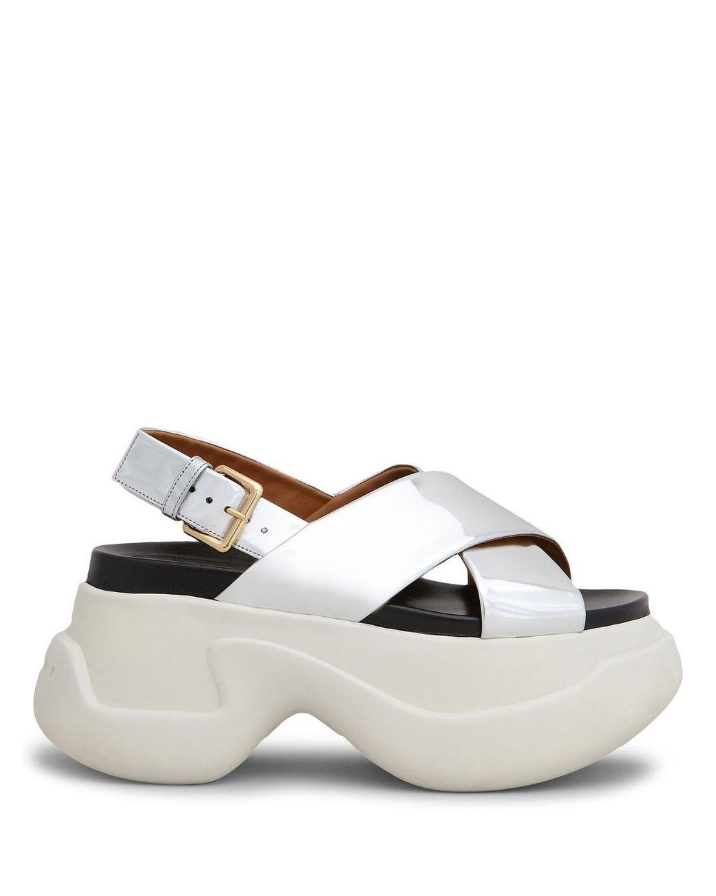 Marni Fussbett Platform Sandals in White Lyst