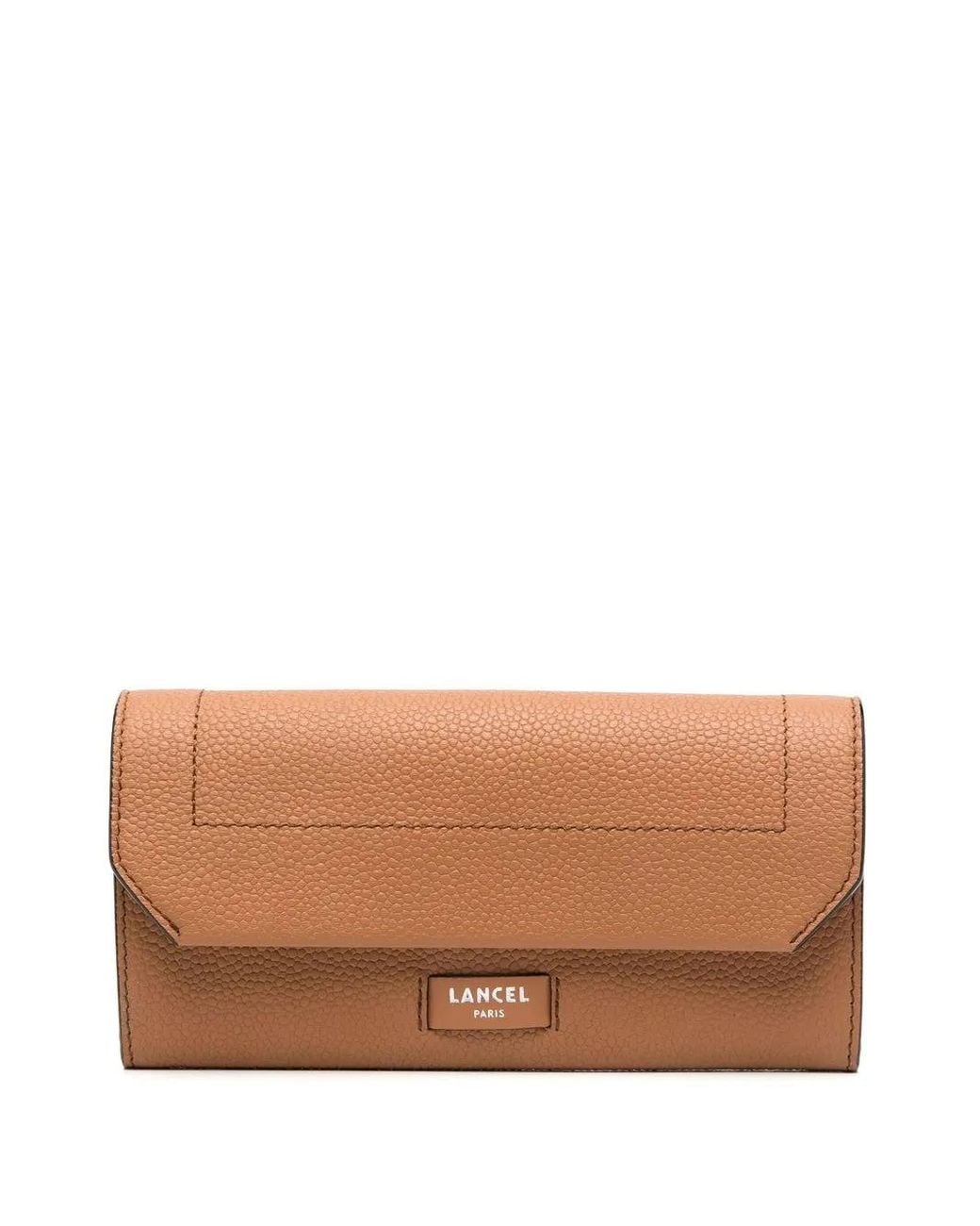 Lancel Brown Pebbled-Leather Purse
