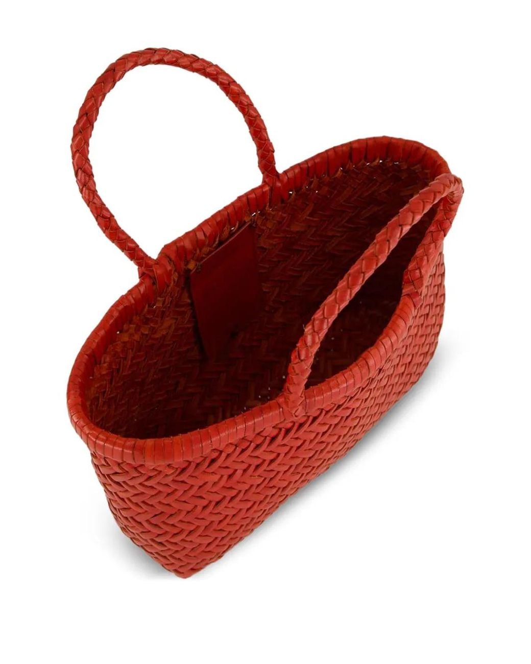 Dragon Diffusion Red Mini Flat Gora Woven Tote Bag
