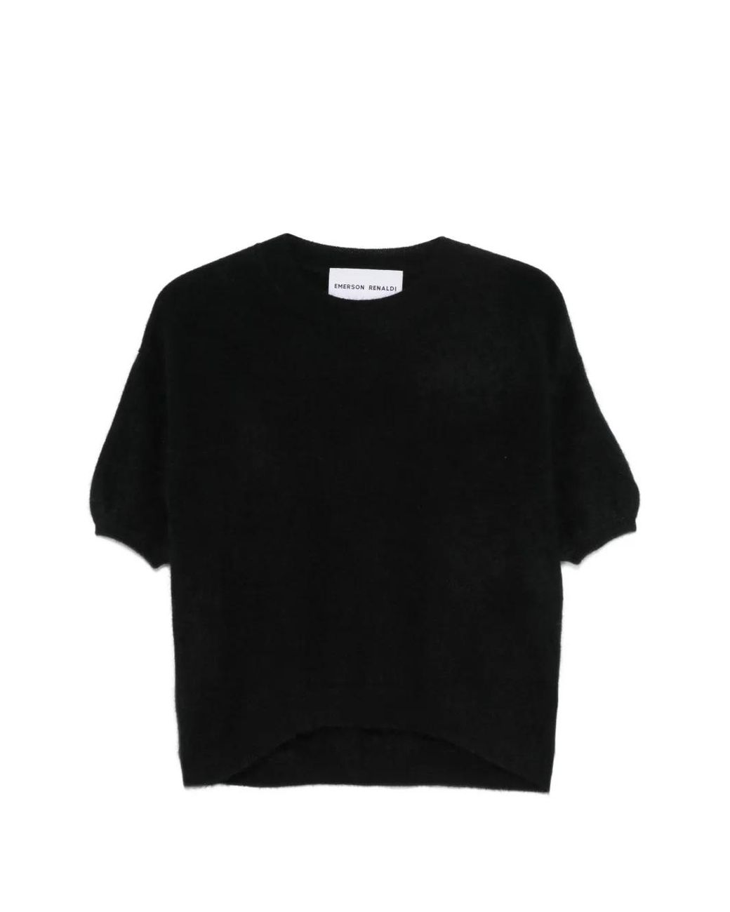 EMERSON RENALDI Black Short-Sleeve Cashmere Sweater for men