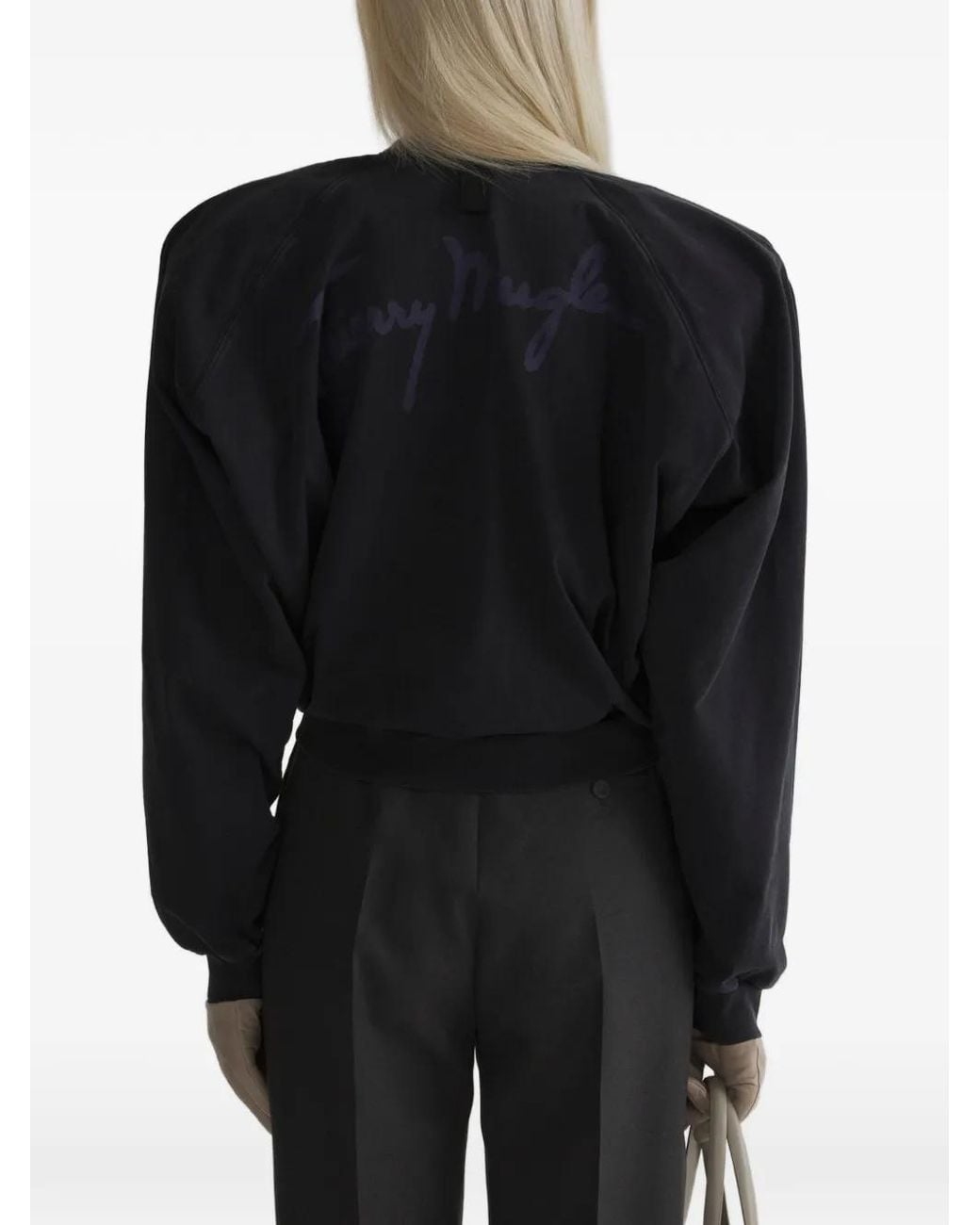 Mugler Black Bat Long Sleeve T-Shirt