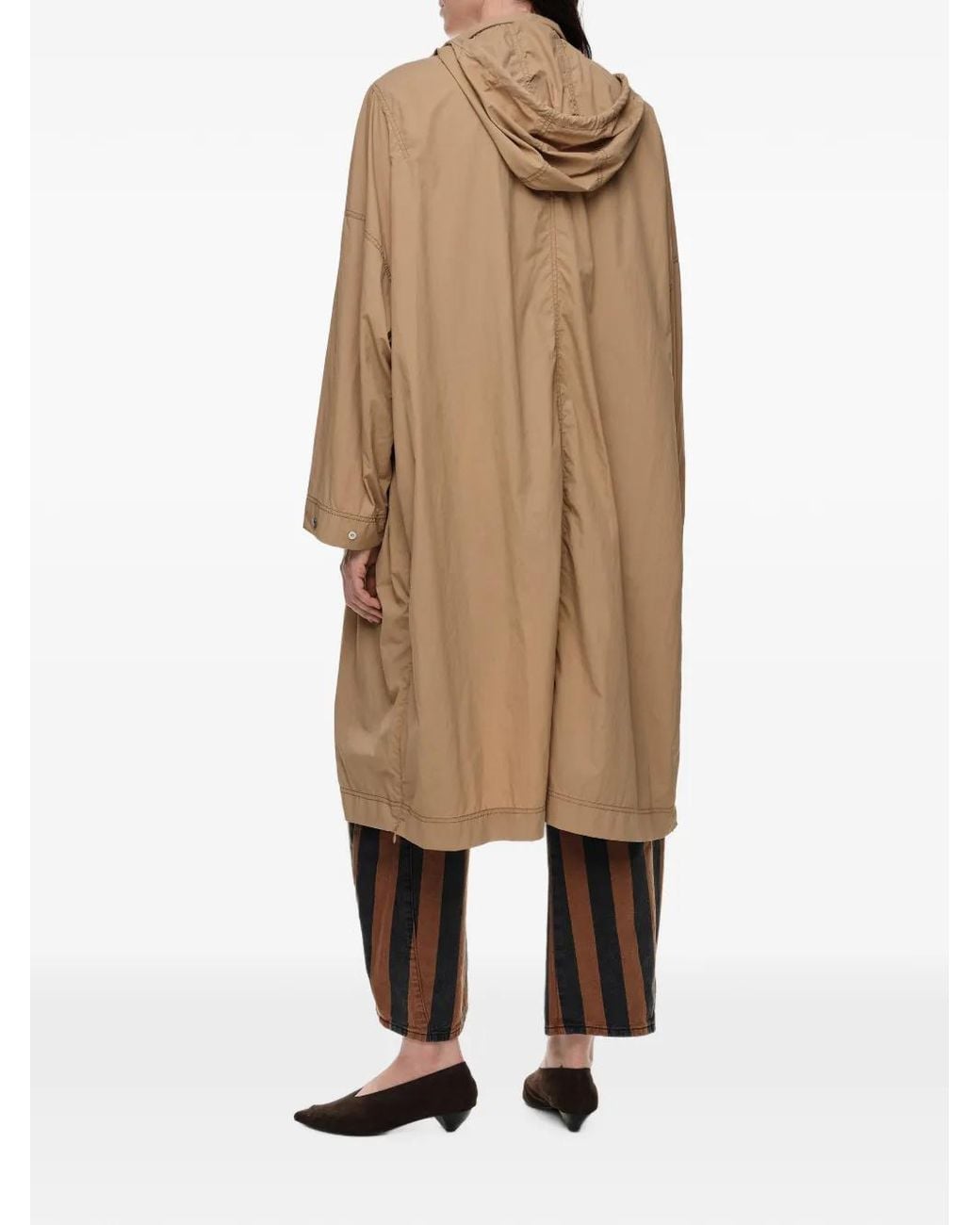 Bimba Y Lola Natural Camel Fluid A-Line Trench Coat