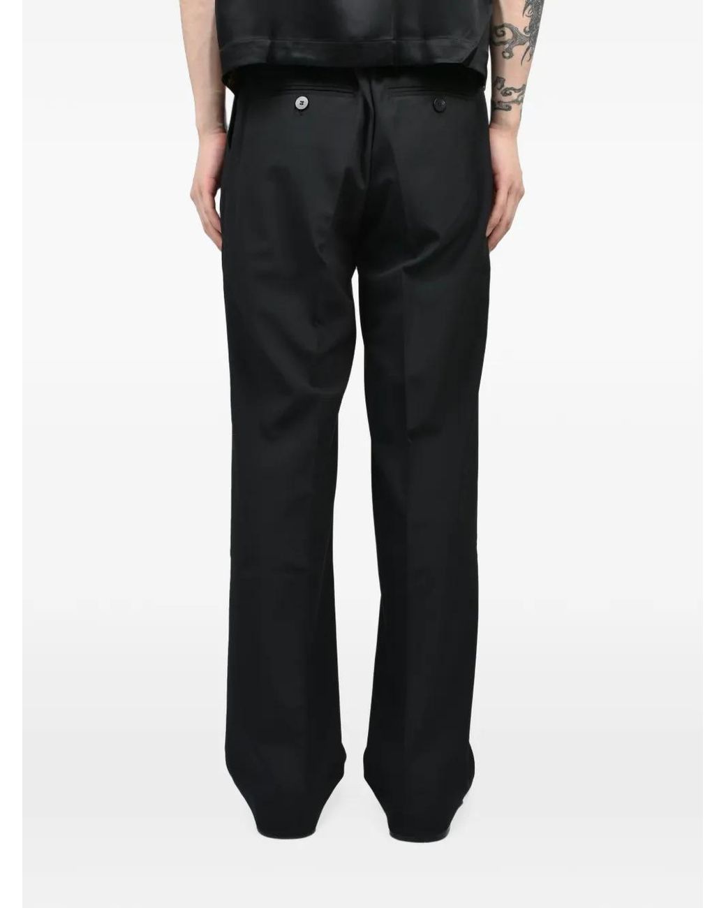 Ernest W. Baker Black Pleated Straight-Fit Trousers for men