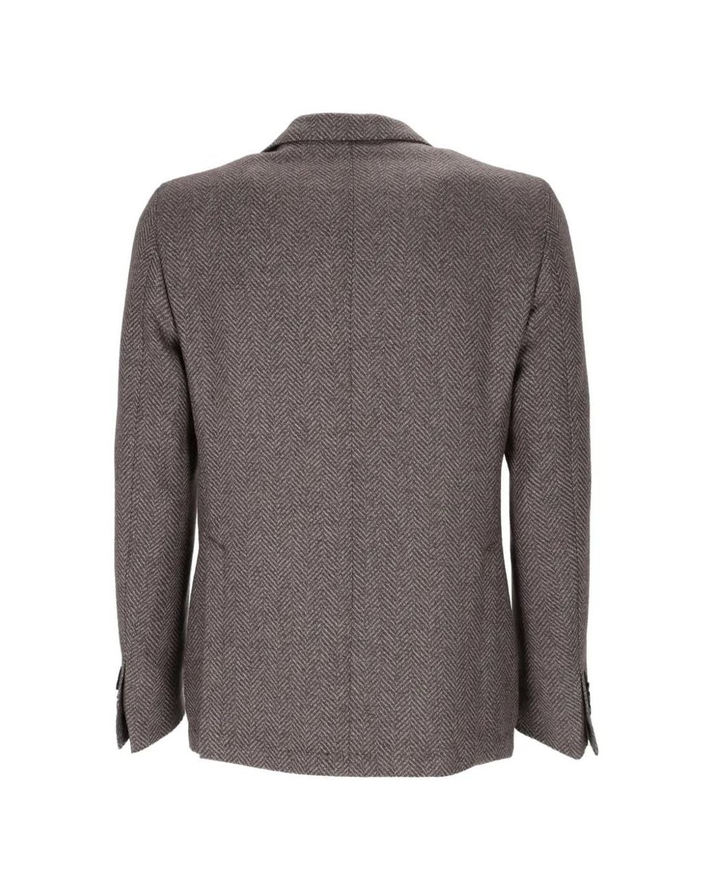 Brando Gray Herringbone-Pattern Blazer for men