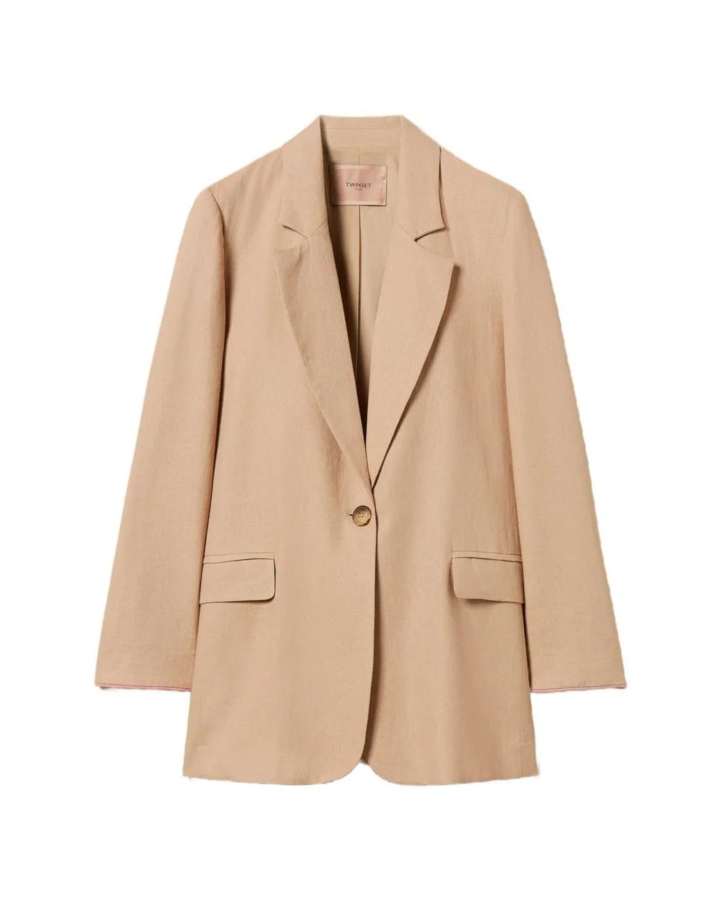 Twinset Natural Linen Blend Blazer