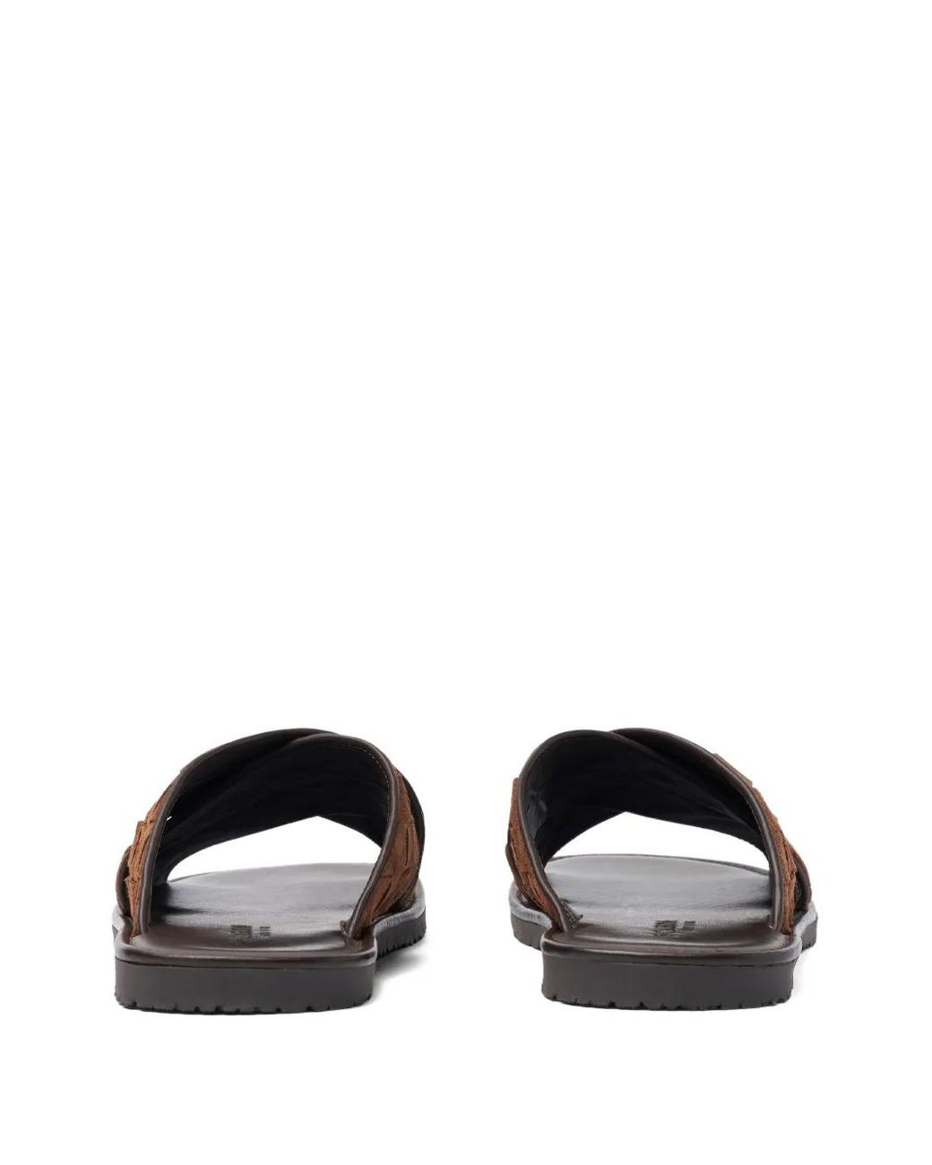 Scarosso Brown Ettore Slides for men