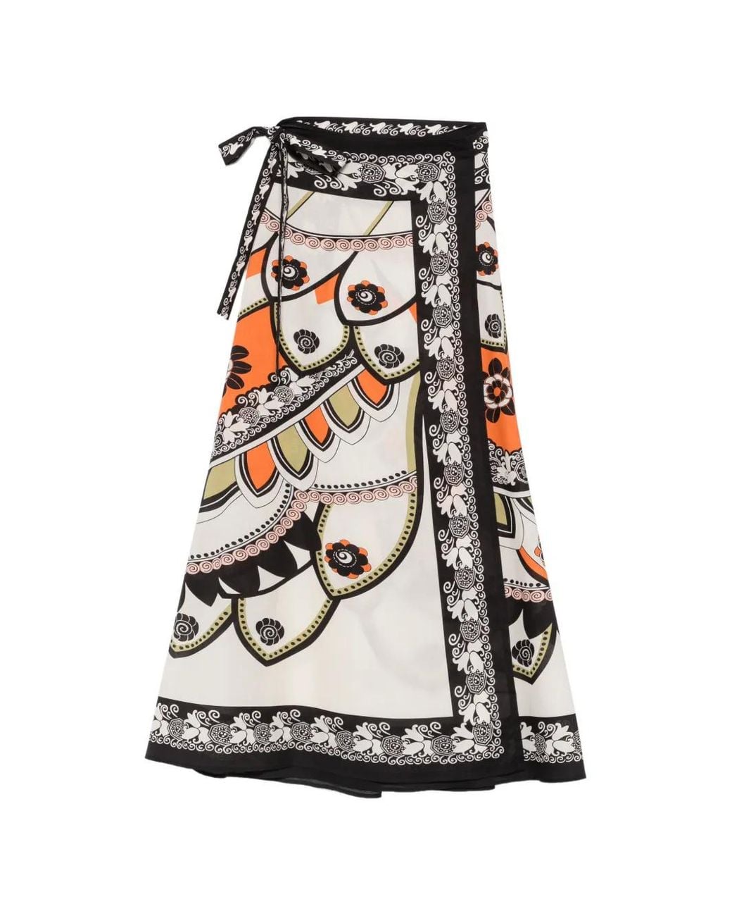 LaDoubleJ White Graphic-Print Wrap Skirt