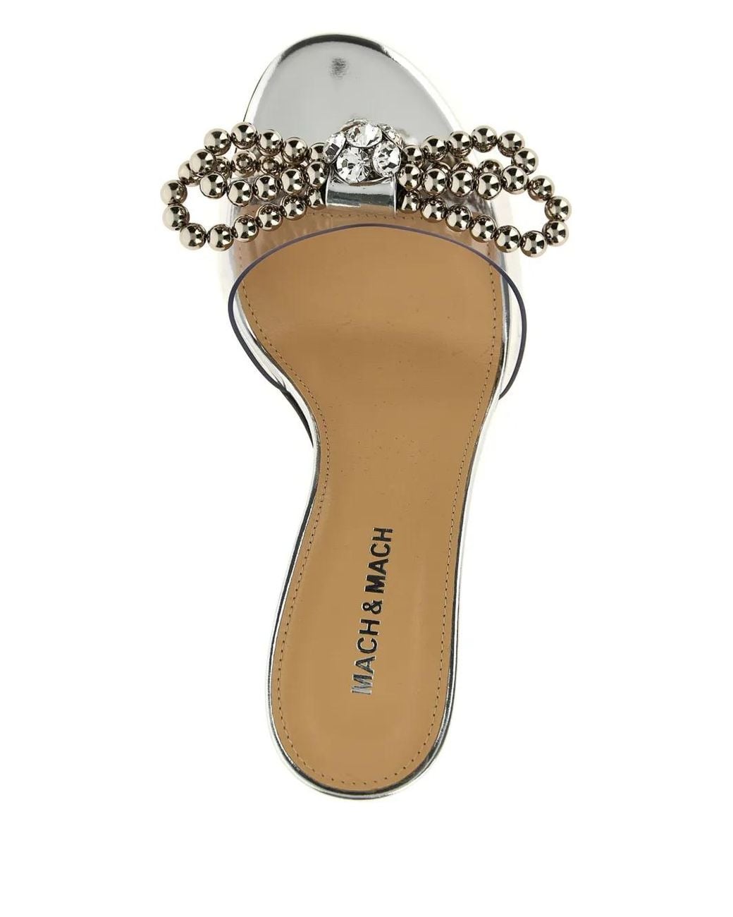 Mach & Mach Metallic 85Mm Stud Bow Sandals