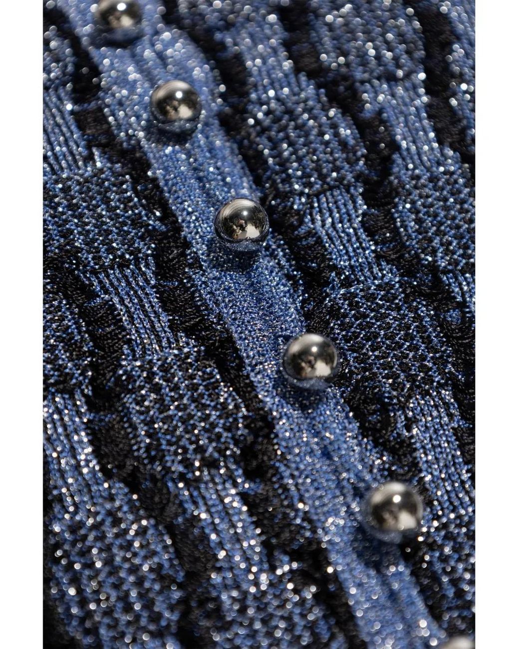 Lanvin Blue Metallic Knitted Cardigan