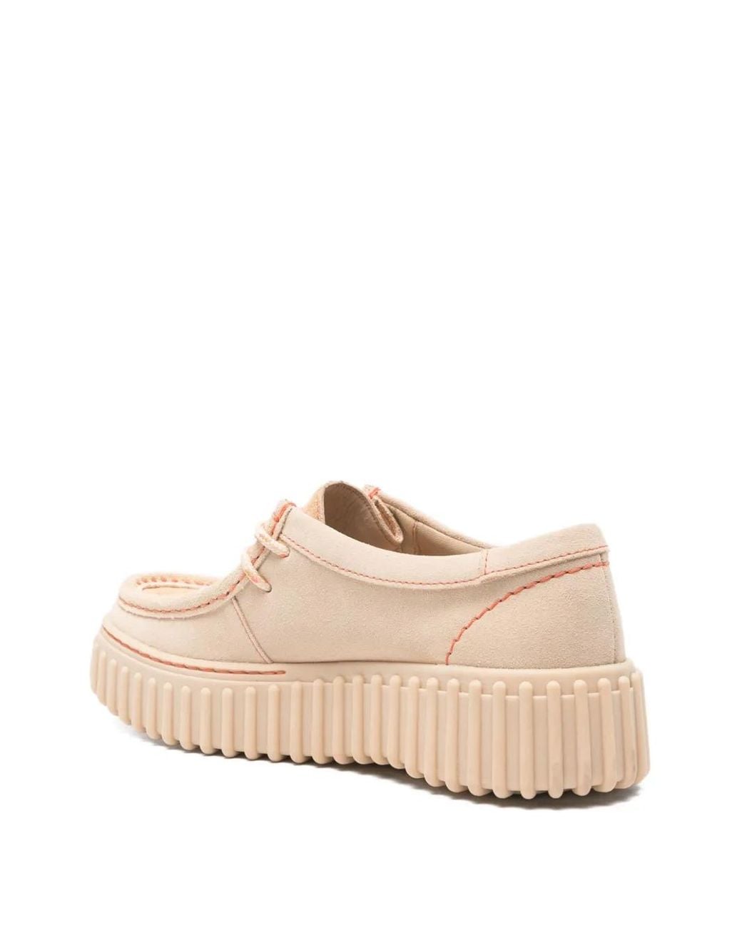 Clarks Pink Torhill Textured-Platform Derby Shoes