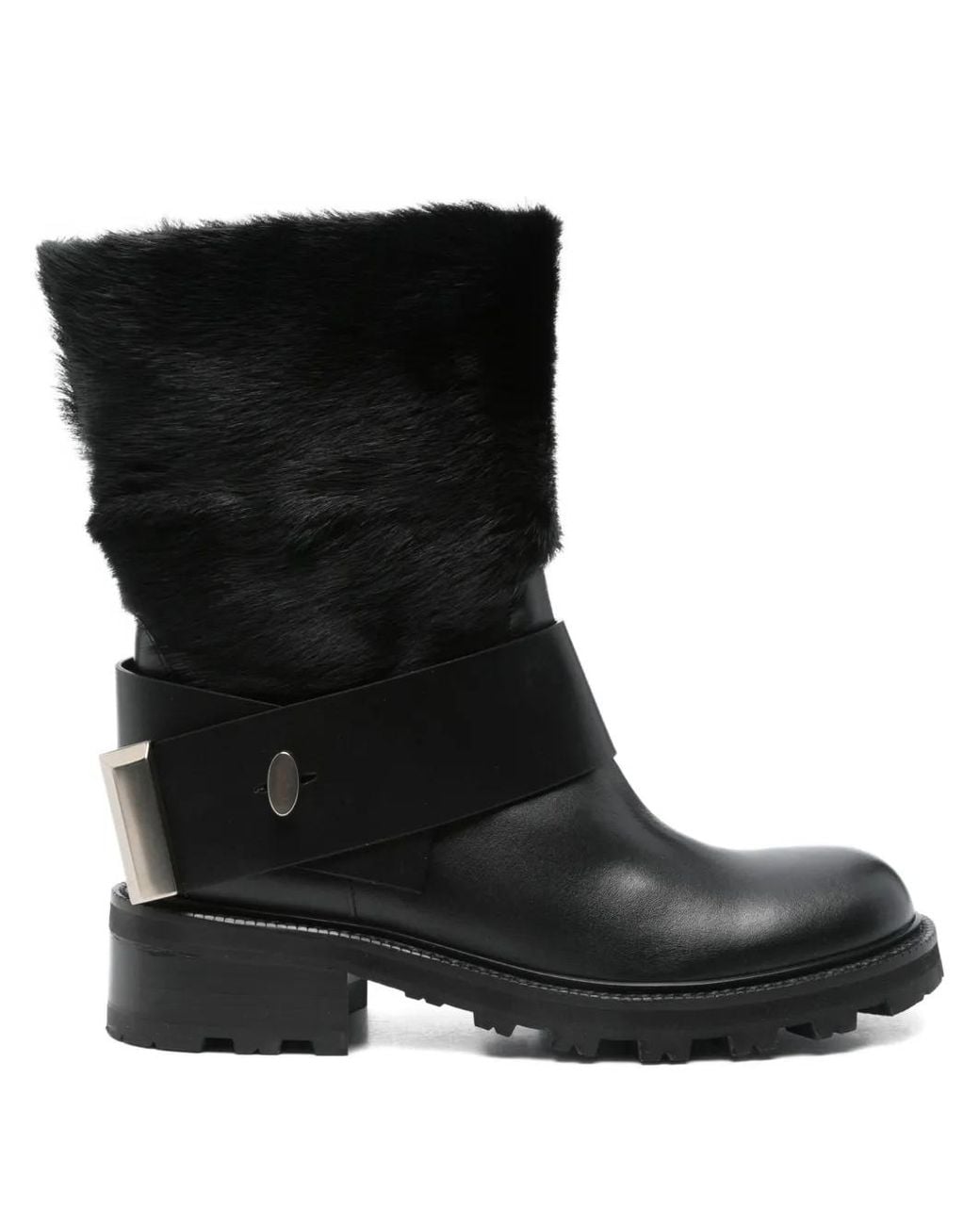 Roberto Festa Black 40Mm Fur-Trimmed Ankle Boots