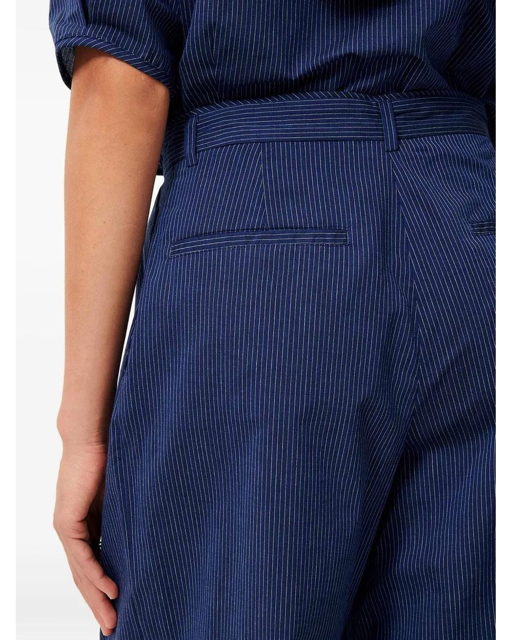 Sessun Blue Provencia Pinstripe-Pattern Trousers