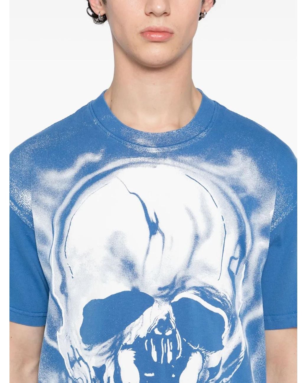 Warren Lotas Blue Graphic-Print T-Shirt for men