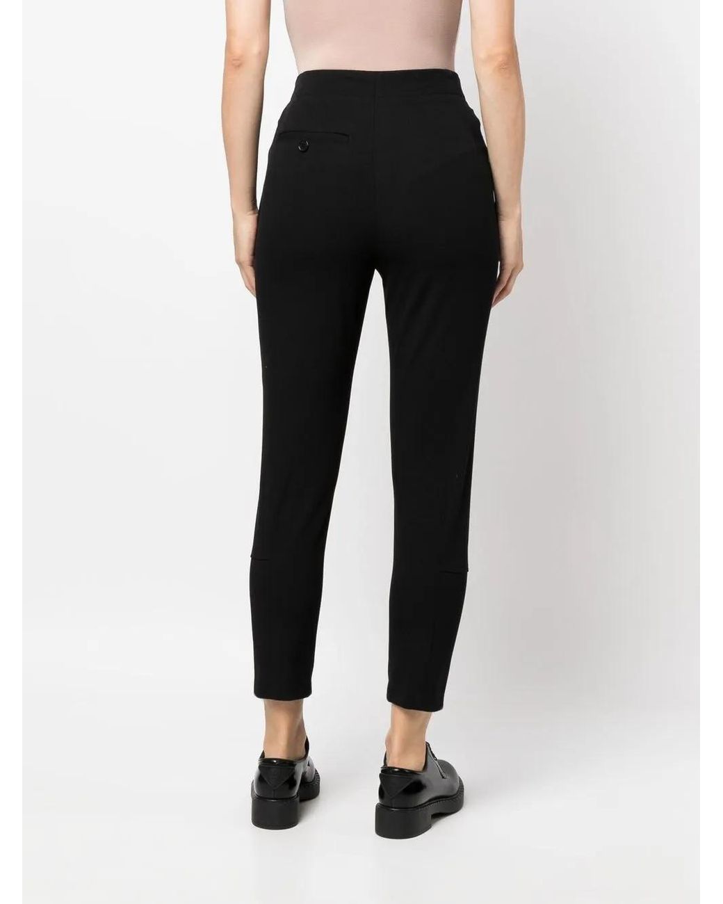 Aspesi Black Slim-Fit High-Waisted Trousers