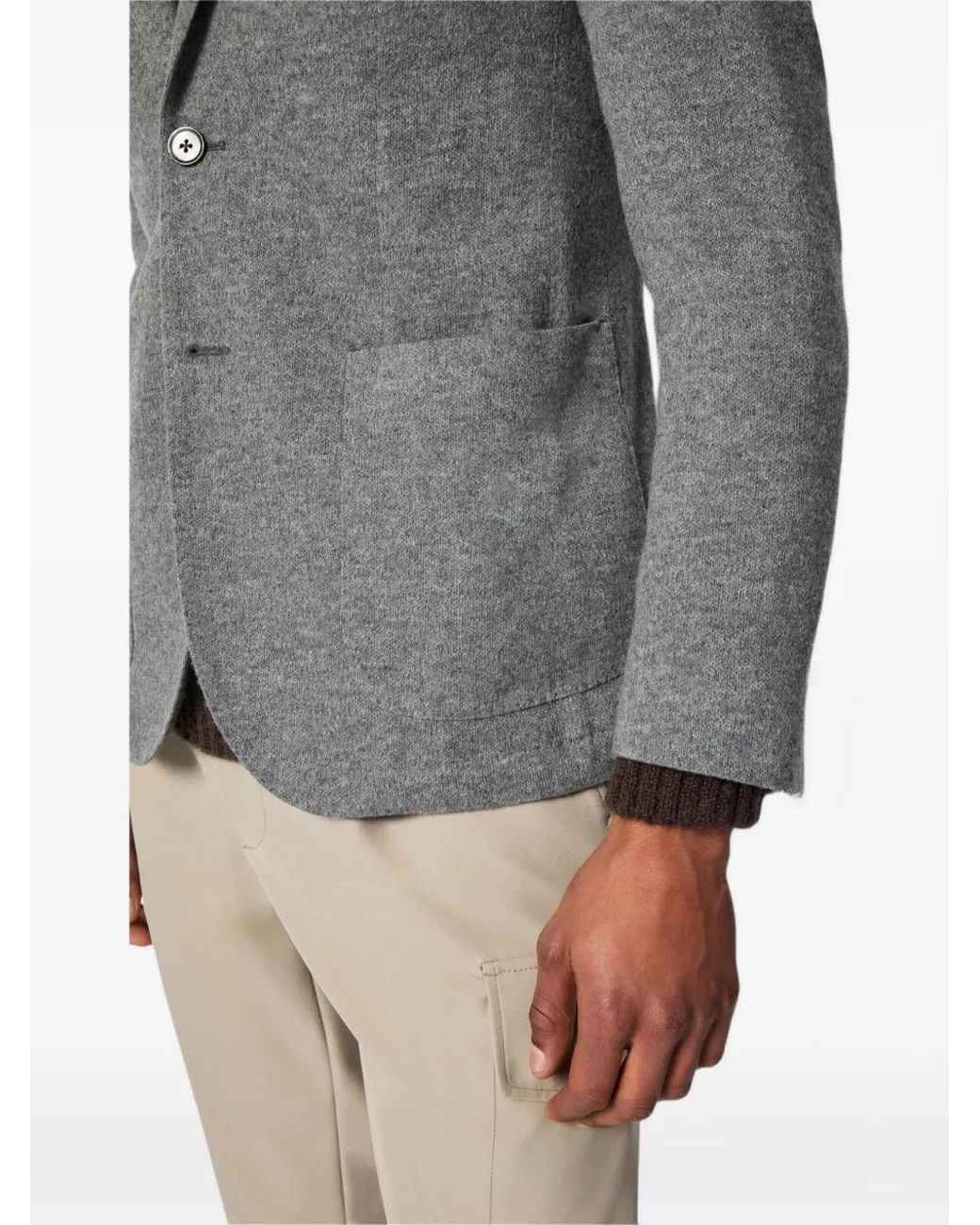 L.b.m. 1911 Gray Jack Notched-Lapel Blazer for men
