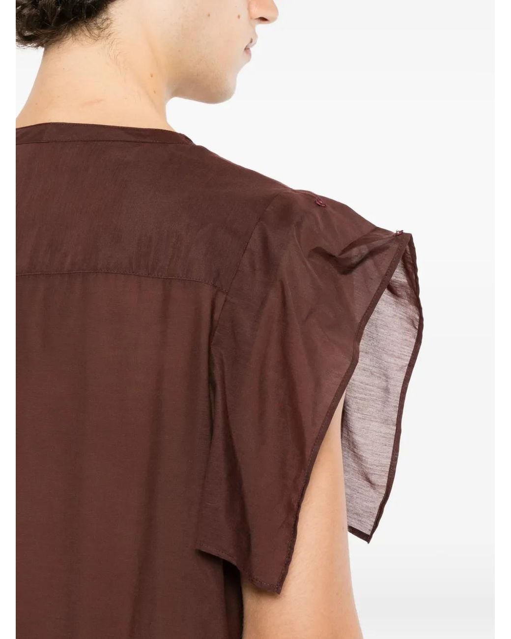 Yohji Yamamoto Purple Human String-Collar Graphic-Print Shirt for men